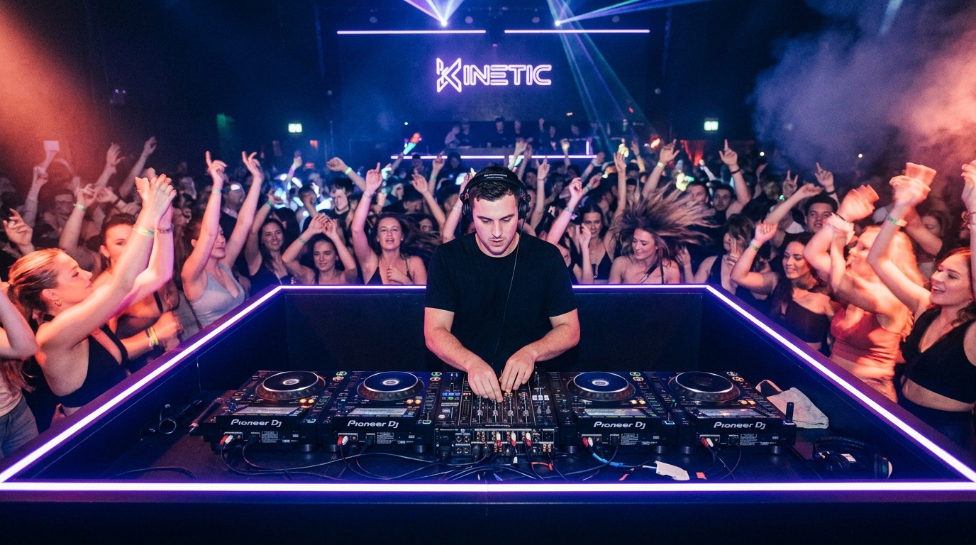 DJ pult és hangválaszték