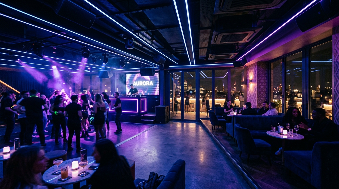 Neon teraszos club szoba